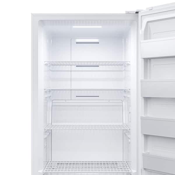 Element EUF17CEBW 33 Inch Freestanding Upright Convertible Freezer with  17.0 cu. ft. Capacity, 4 Glass Shelves, Garage Ready, Door Lock, and  Temperature Control: White