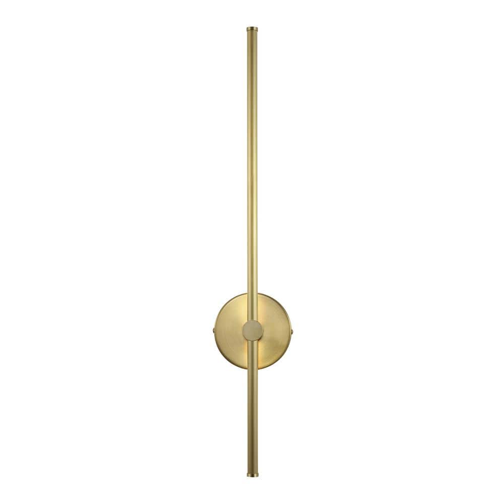 Anton 27.25" Brass Gold Modern Adjustable LED Wall Sconce