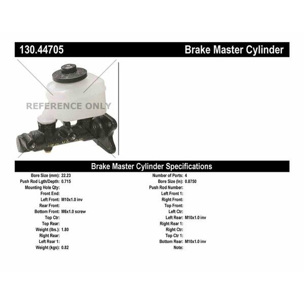 Centric Parts Brake Master Cylinder 1989-1993 Toyota Pickup 2.4L 3.0L