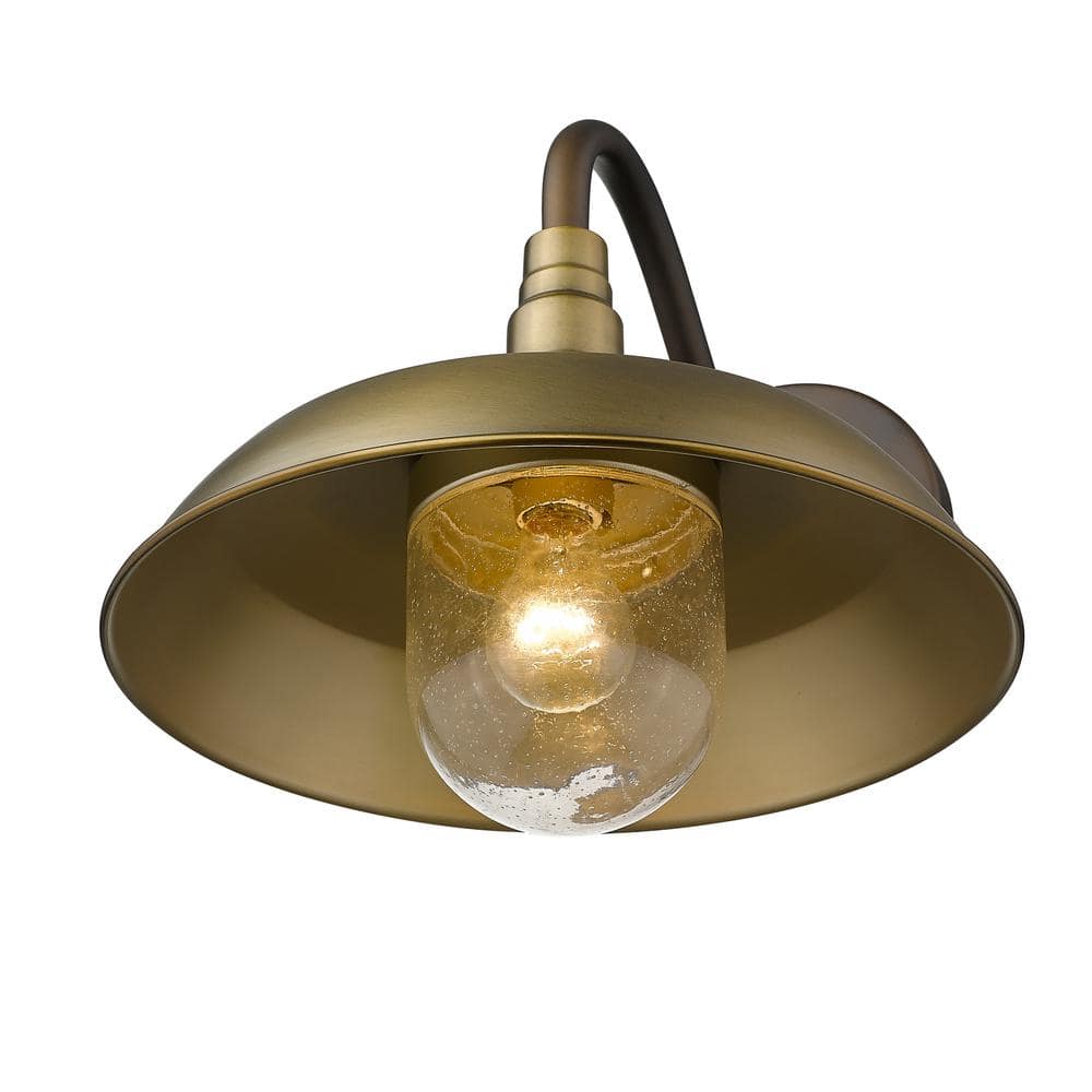 Antique Brass 14" Dimmable Outdoor Wall Sconce