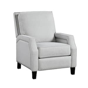 Adele Gray Chenille Fabric Manual Push Back Recliner