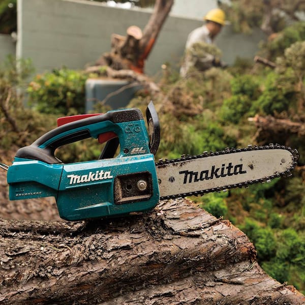 Makita LXT 10 in. 18V Lithium-Ion Brushless Battery Top Handle Chain Saw Tool-Only) XCU06Z The Home Depot