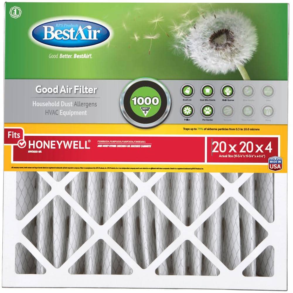 BestAir 20x20x4 MERV 8 Furnace Filter for Honeywell, Pack of 1
