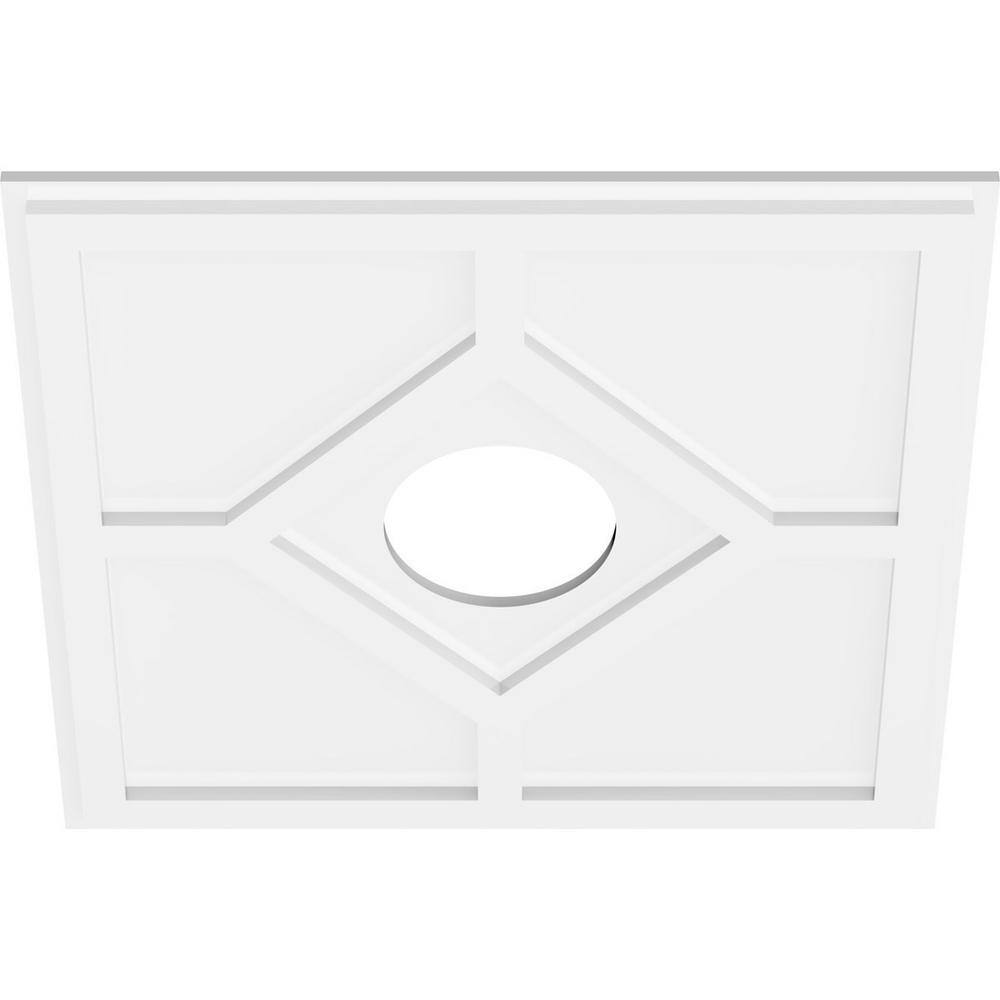 24" White PVC Contemporary Ceiling Medallion