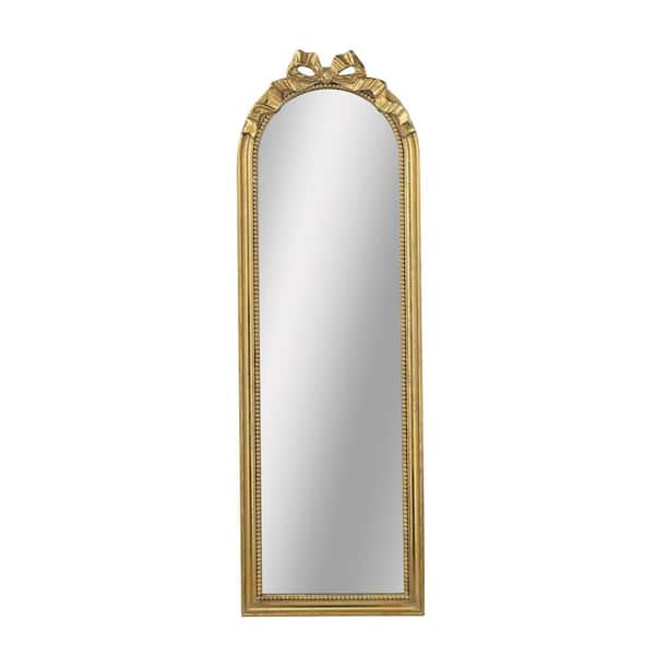 Unbranded Gold 16 in. W x 49 in. H Arch Full Length Wall Mounted Mirror, for Home Office Living Room Entryway Bedroom Decor