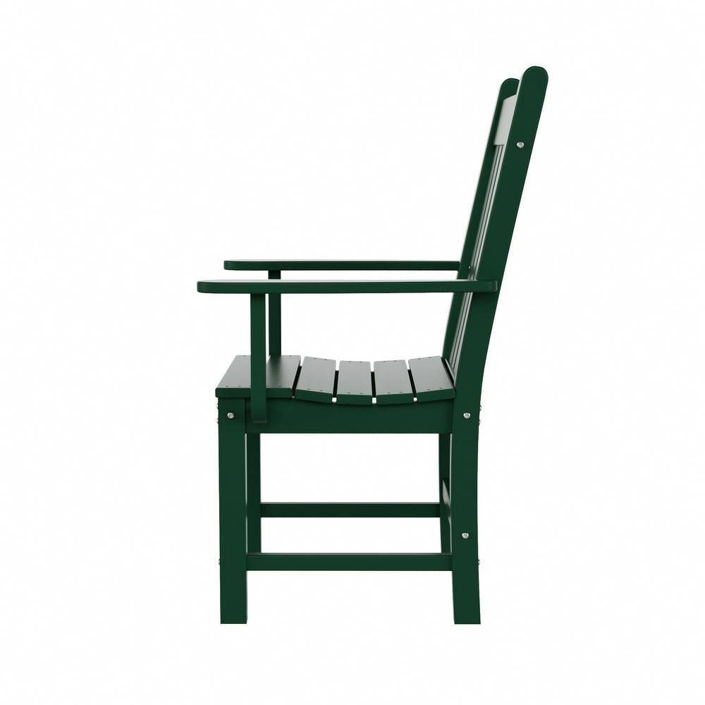 Laguna Dark Green Outdoor Patio Dining Armchair
