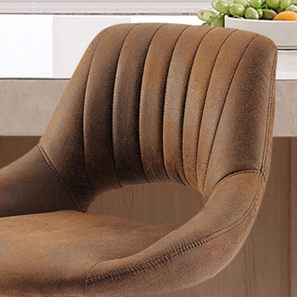 Adjustable Height Swivel Barstools, Set of 2, Black Faux Leather