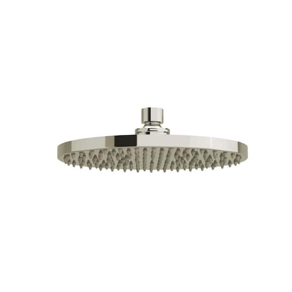 1-Spray 8 in. Single Ceiling Mount Fixed Rain Shower Head in Polished Nickel
