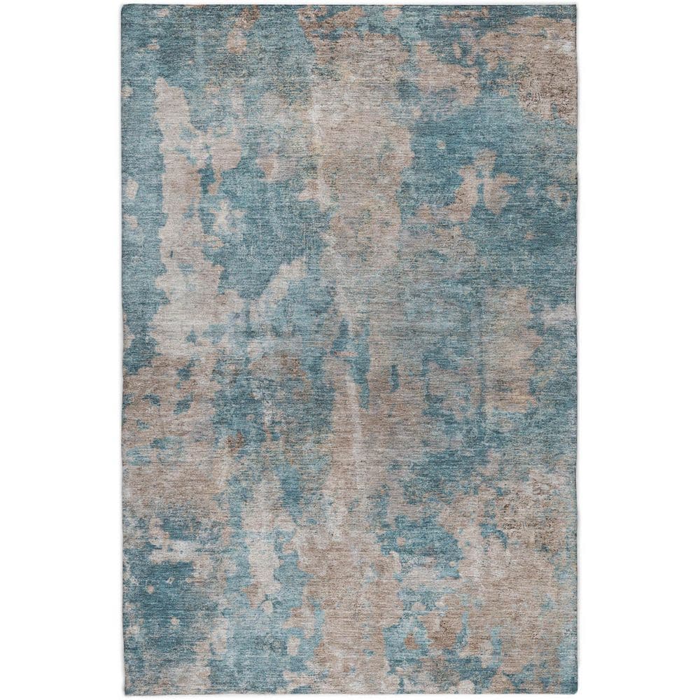 Dream Shag Premium Machine Washable Abstract ADS573 Teal 8 ft. x 10 ft. Area Rug price history on PriceWatchPro