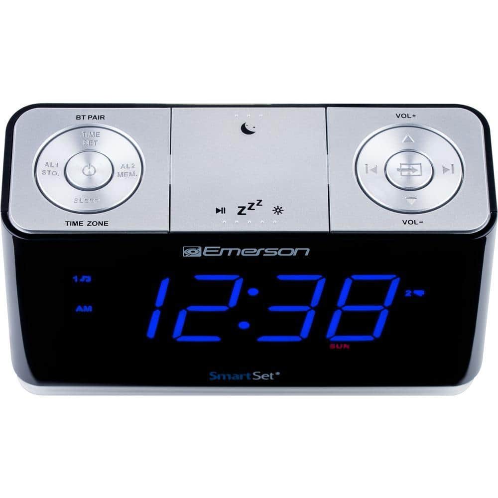 Emerson SMARTSET PLL Alarm Clock Radio with Bluetooth Speaker, Large LED Display and Night Light, CKS1507