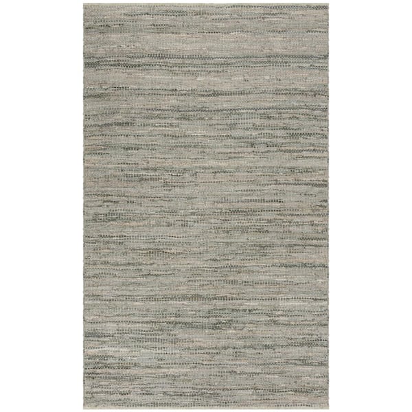 Vintage Leather Gray 5 ft. x 8 ft. Distressed Solid Area Rug