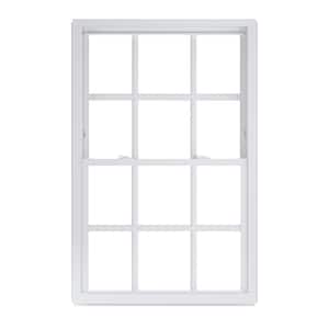 36.25 in. x 54.75 in. 50 Series Low-E Argon SC Glass Double Hung White Vinyl Replacement Window with Grids, Screen Incl