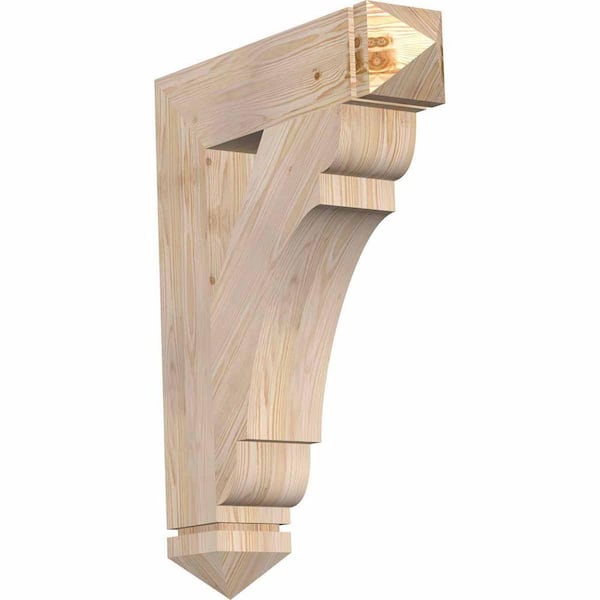 Ekena Millwork 5.5 in. x 34 in. x 26 in. Douglas Fir Olympic Arts and Crafts Smooth Bracket