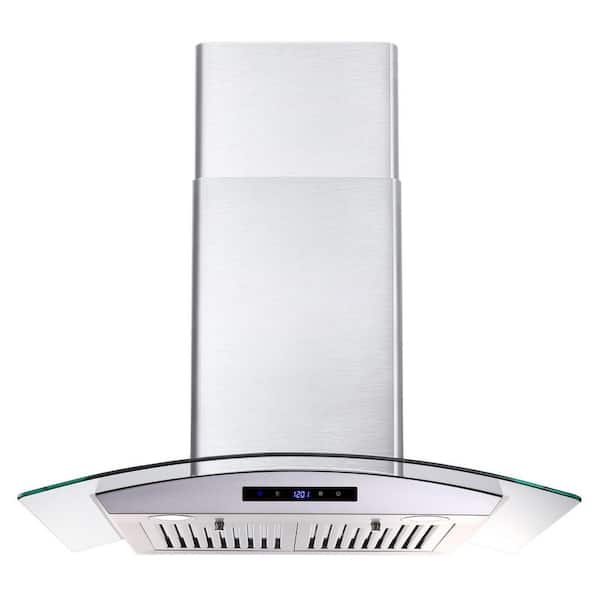 Elexnux 30 in. Wall Mount with Ducted/Ductless Convertible Duct, Baffler Filters, LED Lights Range Hood in Stainless Steel