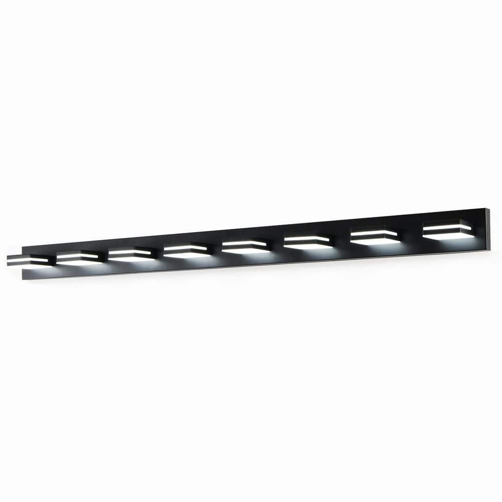 63 in. 8-Light Modern Black LED Vanity Light Wall Sconce for Bathroom and Mirror, Energy-Efficient price history on PriceWatchPro