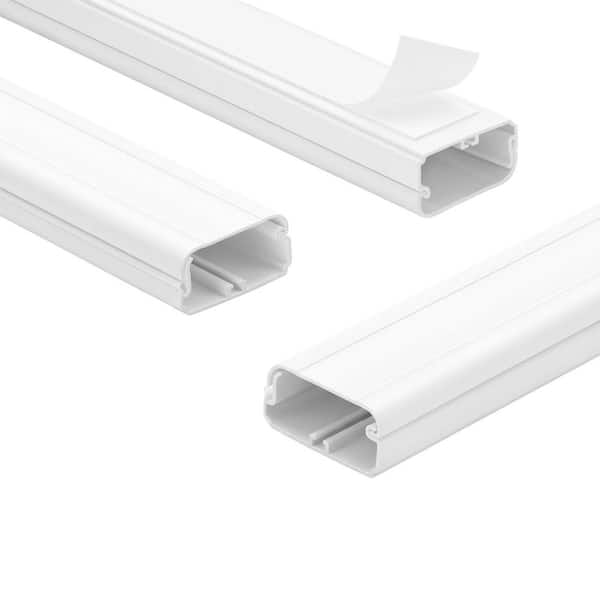 TV Cord Hider Wall Kit 3 Piece Cable Concealer Raceway Cover for Wall Mounted TV Wires White Paintable