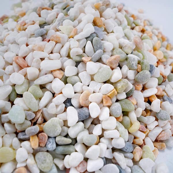 2.2 lbs. Mixed Color Decorative Pebbles-White+Yellow/Green Pastel for Plants & Vase Fillers, 0.1 cu. ft.