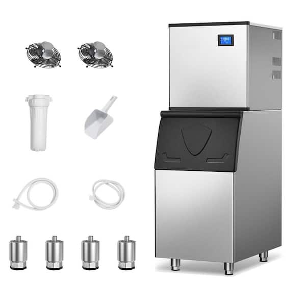 23.1 in. 720 lbs. Per Day Split Commercial Ice Maker Freestanding in Silver 182-Full Size Ice Cubes/Cycle