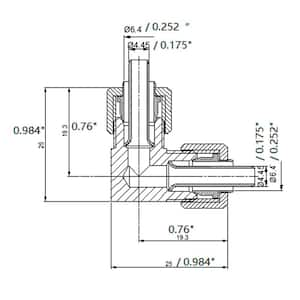 1/4 in. OD Compression 90-Degree Brass Elbow Fitting