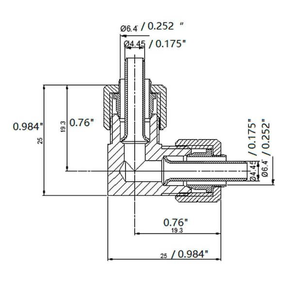 1/4 in. OD Compression 90-Degree Brass Elbow Fitting