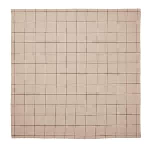 Connell 40 in. W x 40 in. L Tan, Burgundy Windowpane Cotton Blend Tablecloth Topper