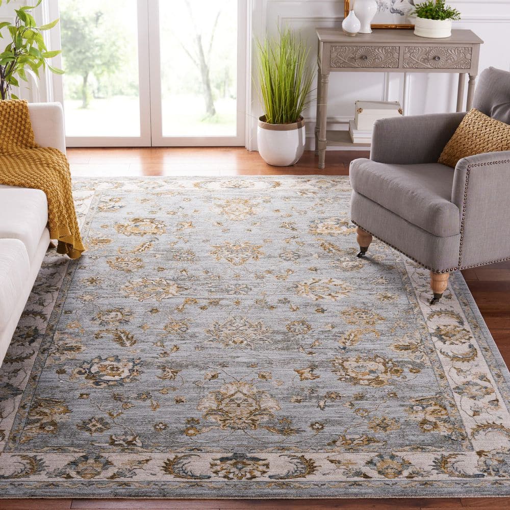 Handmade Blue Wool and Synthetic 8' x 10' Area Rug