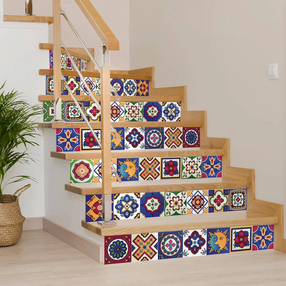 Multicolor Vinyl Peel and Stick Mosaic Tile Set