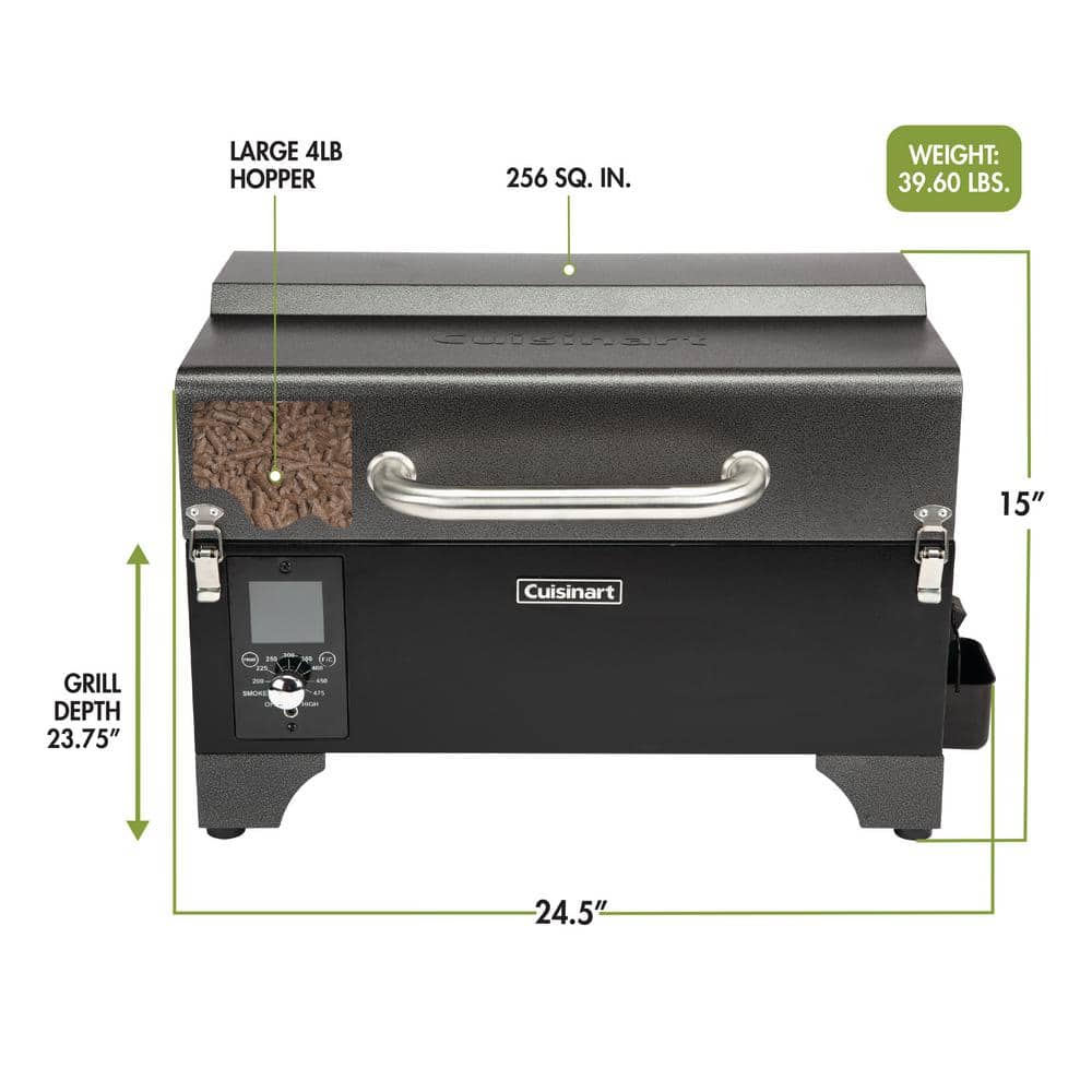 Cuisinart 24.7'' Black Portable Wood Pellet Grill and Smoker