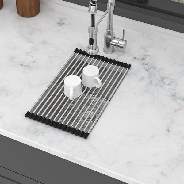 10 in. Undermount Single Bowl 16 Gauge Brushed Nickel Stainless Steel Kitchen Sink with Bottom Grids