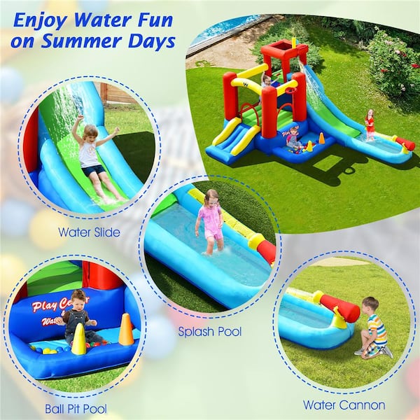 9-in-1 Inflatable Bounce House Water Slide Kids Bounce Castle Giant Water Park with 860-Watt Blower