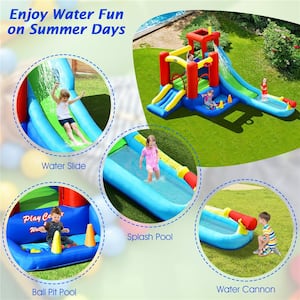 9-in-1 Inflatable Bounce House Water Slide Kids Bounce Castle Giant Water Park with 860-Watt Blower