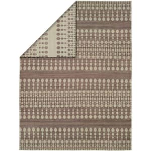 Ivory/Lilac 4 ft. x 6 ft. Reversible Area Rug