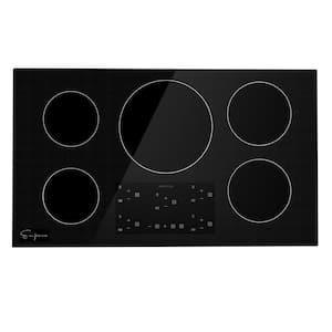 36 in. Built-In Electric Stove Induction Cooktop Touch Control in Black with 5-Elements