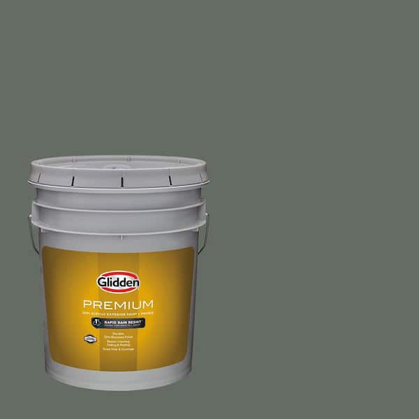 Glidden Premium 5 gal. PPG1033-6 Gunmetal Gray Flat Exterior Latex