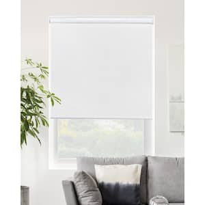 Snap-N'-Glide Byssus White Cordless Blackout Best for Kids Polyester Roller Shade 22 in. W x 72 in. L