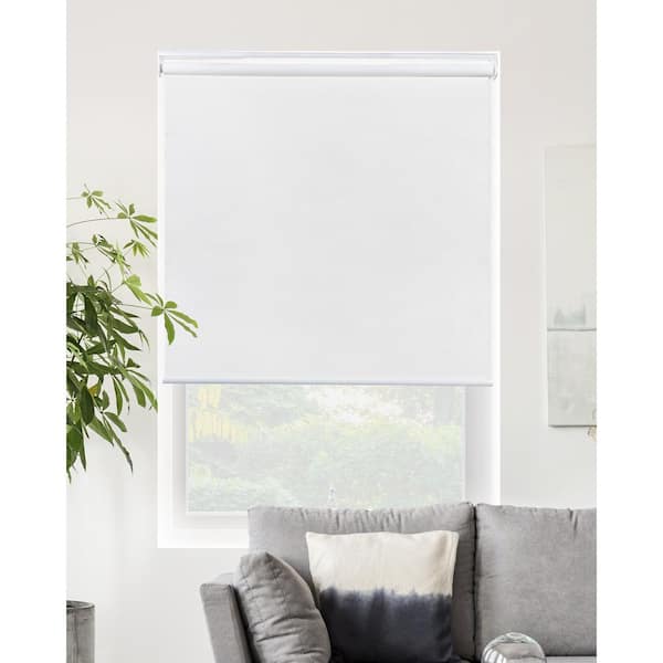 Chicology Snap-N'-Glide Byssus White Cordless Blackout Best for Kids Polyester Roller Shade 30 in. W x 72 in. L