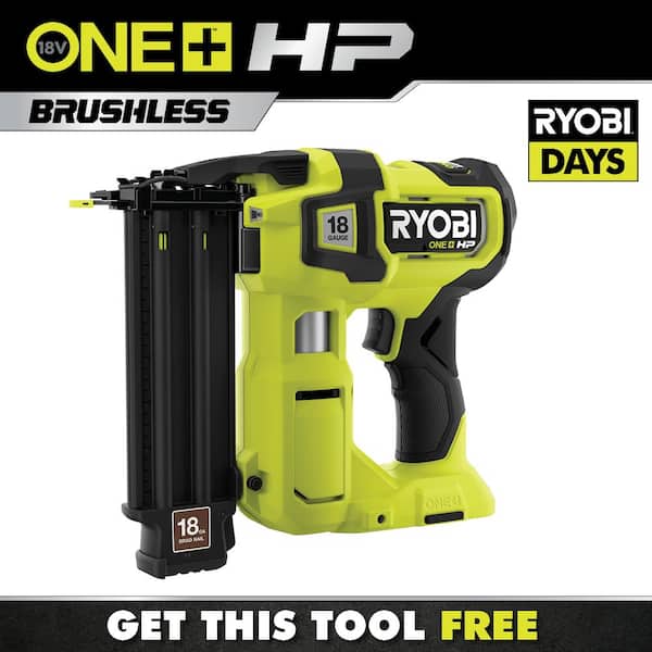 RYOBI ONE+ HP 18V 18-Gauge Brushless Cordless AirStrike Brad Nailer (Tool Only)