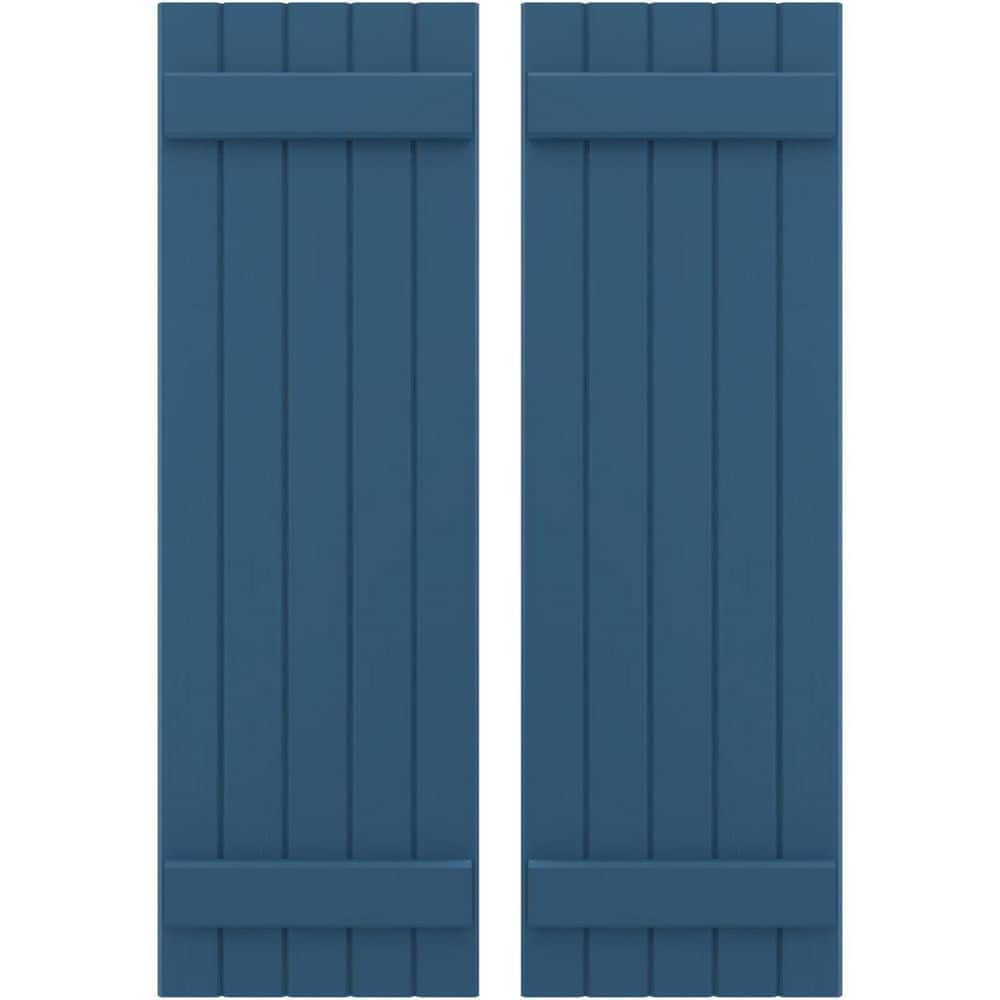 17-1/2-in W x 59-in H Americraft 5 Board Exterior Real Wood Joined Board and Batten Shutters Sojourn Blue price history on PriceWatchPro