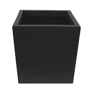 Guinevere Medium Black Rubber Self-Watering Square Planter with Drainage Holes (13 in. L x 13 in. W x 14 in. H)