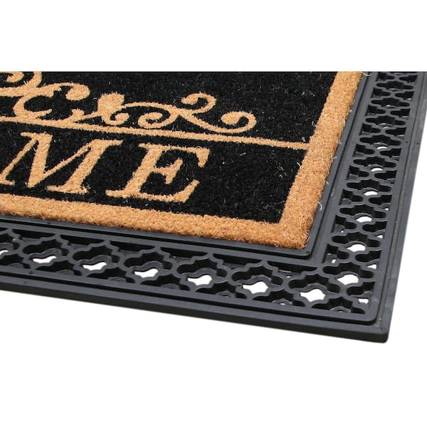 Chesapeake Coir Rubber Natural Black Non-Slip Indoor Doormat (22 in. x 47 in.)