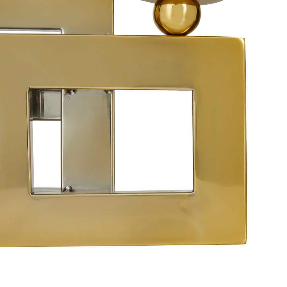 Elegant Gold Stainless Steel 3-Pillar Tabletop Candelabra