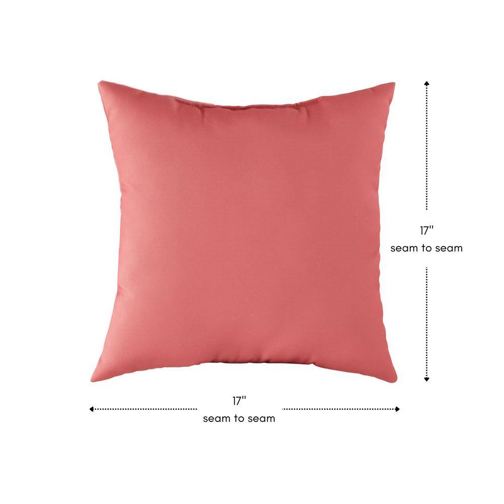 Coral 17" Square Outdoor Throw Pillows Set of 2