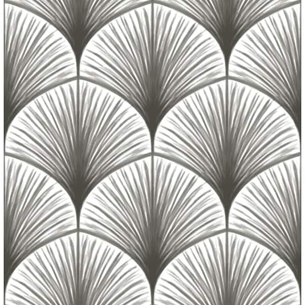 NuWallpaper Grey Black Amari Peel and Stick Wallpaper Sample