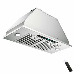 36 in. 900 CFM Ducted Insert with LED 4 Speed Gesture Sensing and Touch Control Panel Range Hood in Stainless Steel