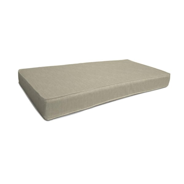 Hampton Bay 40.75 in. L x 18.75 in. W x 4 in. T Rectangular Outdoor Bench Cushion in Putty Beige