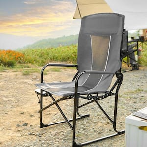 Heavy Duty Oversized Red Camping Lawn Chair with Side Table and