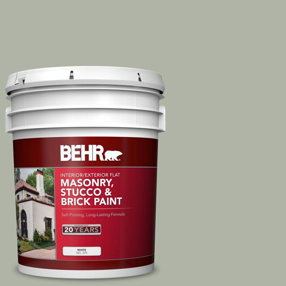5 gal. #MS-58 Antique Jade Flat Interior/Exterior Masonry, Stucco and Brick