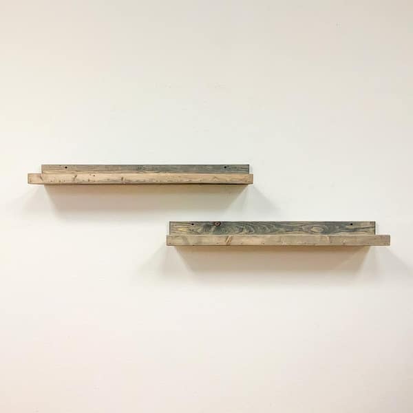 Unbranded Rustic Luxe 7 in. x 36 in. Gray Pine Floating Decorative Wall Shelves