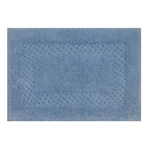Classy 100% Cotton Bath Rugs Set, 17 in. x24 in. Rectangle, Blue
