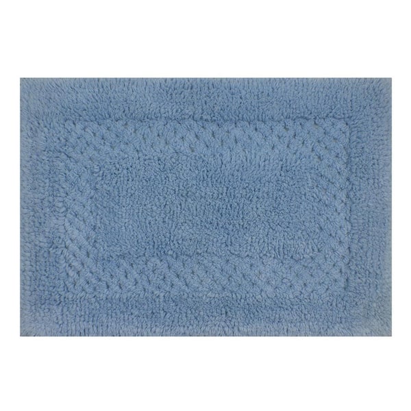 Classy 100% Cotton Bath Rugs Set, 17 in. x24 in. Rectangle, Blue